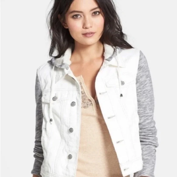 Free People Denim hoodie jacket - Picture 2 of 6